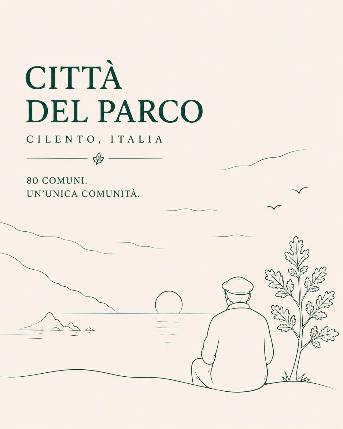 Figura davanti al mare del Cilento al tramonto